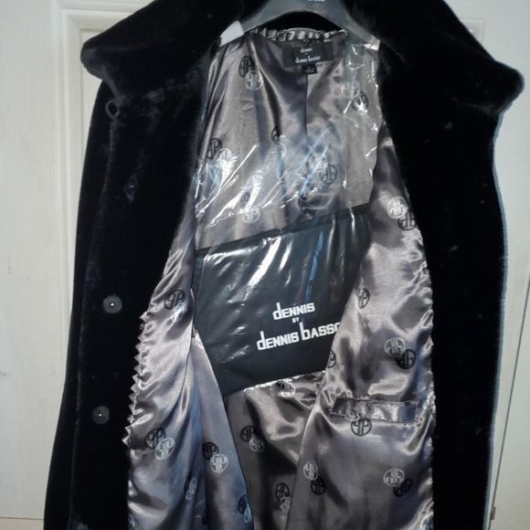 Dennis Basso Lg Blk Plush Faux Fur Jacket Elegant - Picture 6 of 12